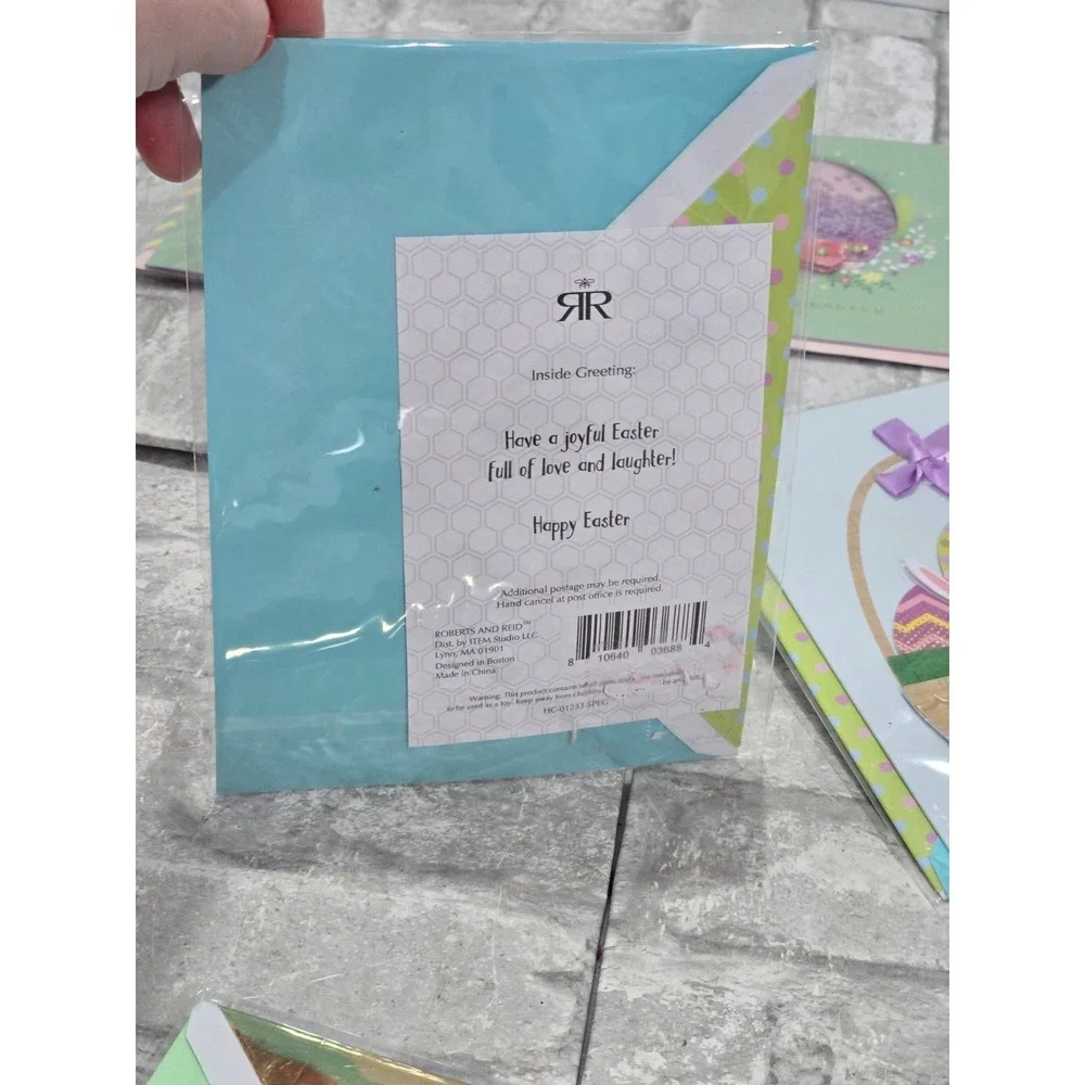 Roberts‎ and Reid Easter Cards Lot of 7 cards with envelopes 3D 2D